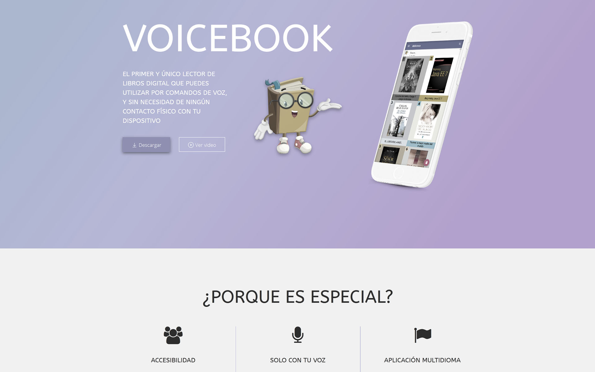 Landing Page APP Voicebook