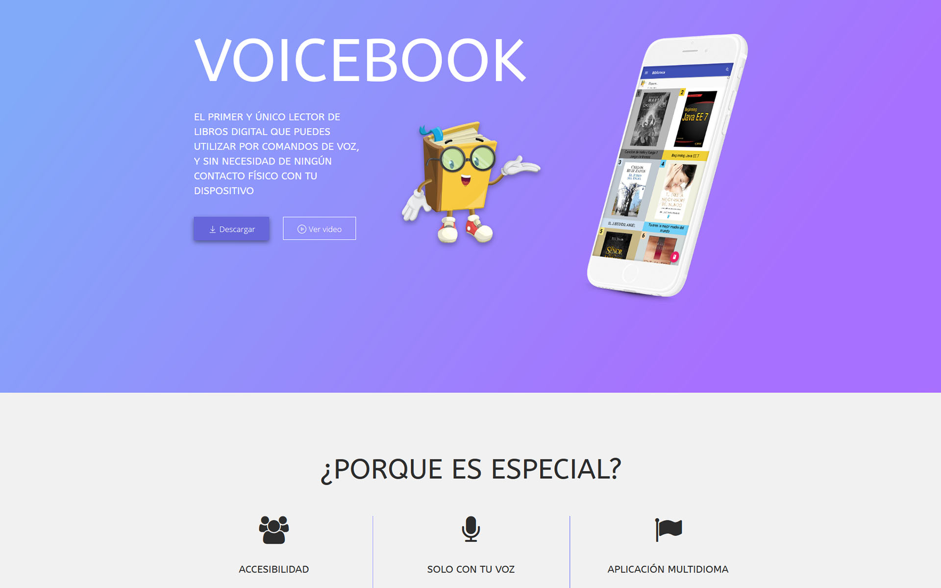 Landing Page APP Voicebook